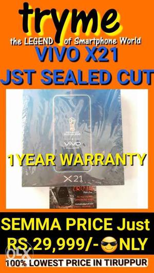 6Gb Ram VIVO X21 Sealed Cut Full Kit Bill Box