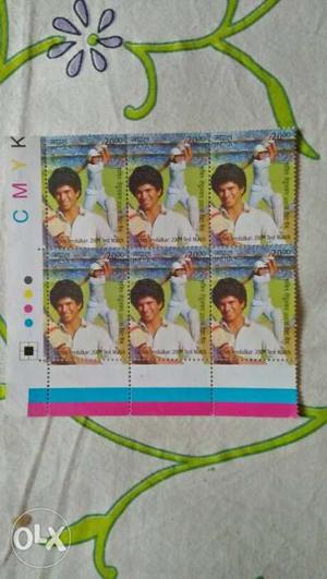 A Block of six fresh stamps on " SACHIN