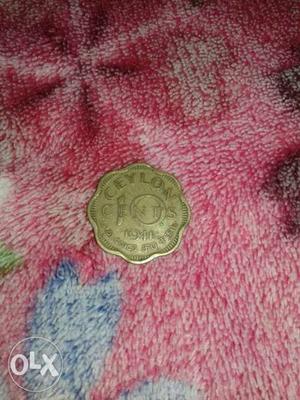Antique coin Ceylon 10 cents  George VI king