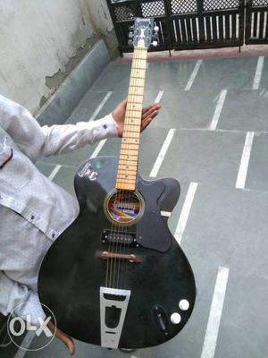 Black Venetian Cutaway Acoustic Guitar