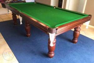 Brown And Green Pool Table