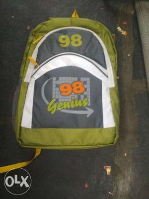 Green And White 98 Genius Backpack