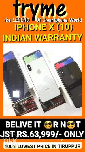 INDIAN Warranty IPHONE X 10 Full Kit Box Fresh