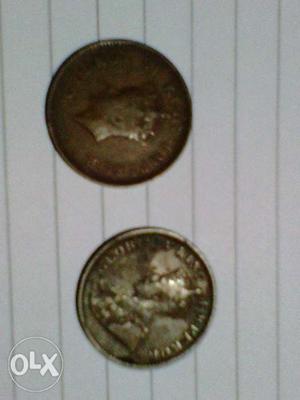 Indian old coins of  and  of king George