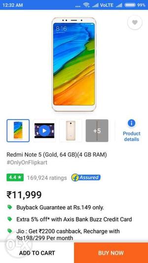 Packed Redmi Note 5 4GB+64GB Delivered today