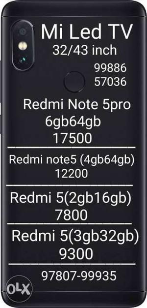 Redmi 5,Redmi 5a,Redmi Note 5pro,Mi Led,Led, iPhone, sealed