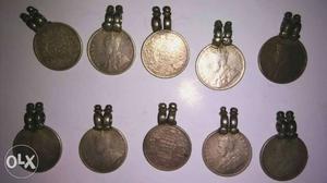 Round Silver-colored Indian Coin Lot