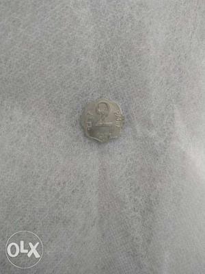 Scalloped Edge Silver-colored 2 Coin