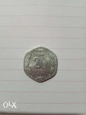  Silver -Colored 20 paise