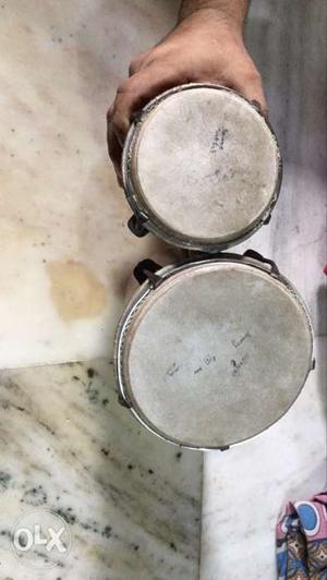 Two Round Gray Drum Music Instruemnts