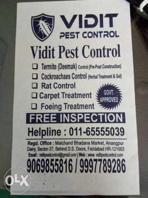 Vidit Pest Control Leaflet