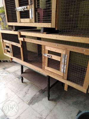 4.5"feet long and hight 1.5"feet wooden pet cage
