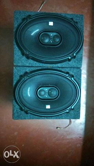 A set of JBL GTO 949 car speakers with wooden box