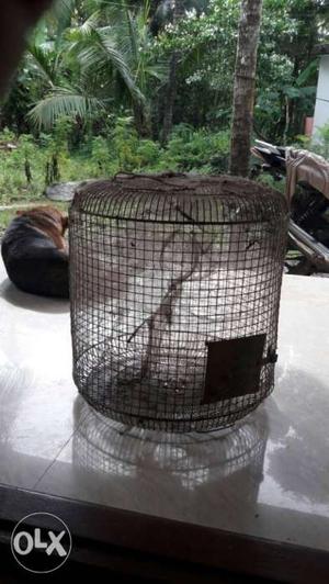 Brown Metal Wire Bird Cage