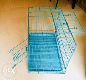 Double door metal folding dog cage (30 inches) for sale