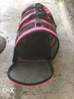 Pink And Black Pet Carrier