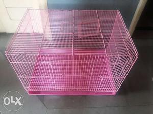 Pink Colour Bird Cage With Tw0 Bridding Box Very