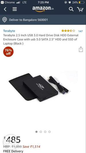 TERABYTE hard disk case NEW