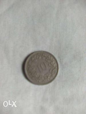 Ancient times coin of 10 paise of confederatio