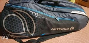 Black And Blue Artengo Tennis Bag