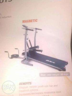 Black And Gray Magnetic Treadmill