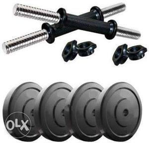 Black And Grey Barbell Plate And Rod