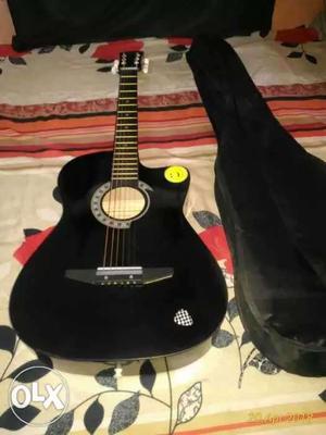 Black Single Cutaway Acoustic Guitar And Gig Bag & extra