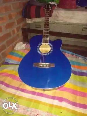 Blue Venetian-cutaway Acoustic Guitar