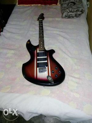 Brown And Black Double-cut Electric Guitar