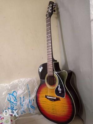 Cutaway Black And Orange Acoustic Guitar