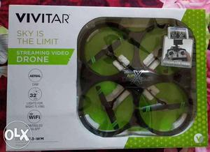 Drone with remote controller, mobile holder, and