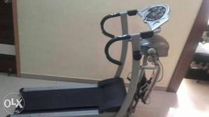 Gray And Black Motorized Treadmill