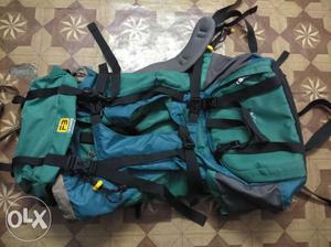 Green And Blue Camping Bag