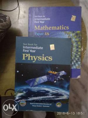 Inter first year maths and physics text books. MRP: 700