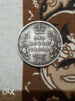 One Rupee Indian Coin Year:  during The