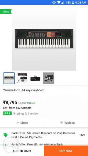 Original Yahama psr f51 in new condition. purchased on 1