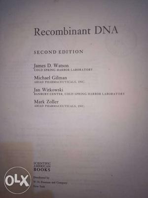 Recombinant DNA Second Edition Book