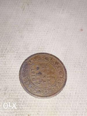  Round One Qaurter Anna India Coin