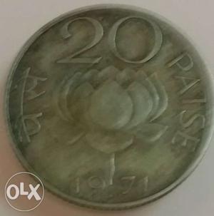Twenty Paise India coin 