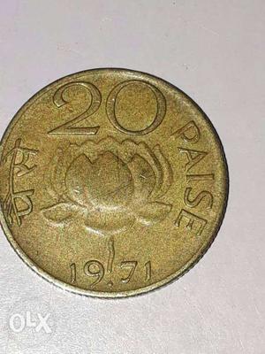 20 Round Brown Paise Coin