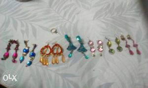 7 pair of earrings