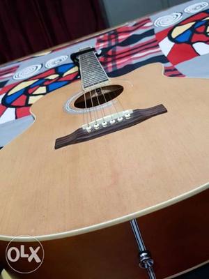 Beige Florentine Cutaway Acoustic Guitar