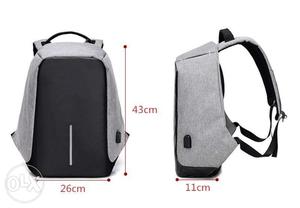 Black And Gray Anti-theft Backpack