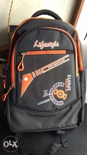 Black And Orange Lifestyle Backpack