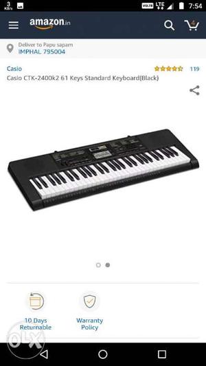Black And White Casio Electronic Keyboard Screenshot