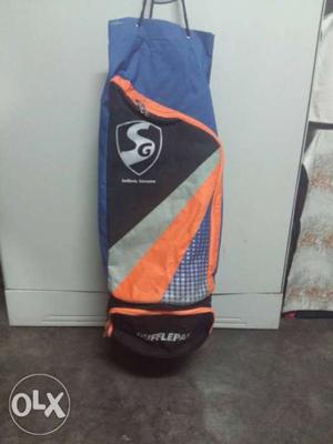 Black, Orange, And Blue Cricket Bag