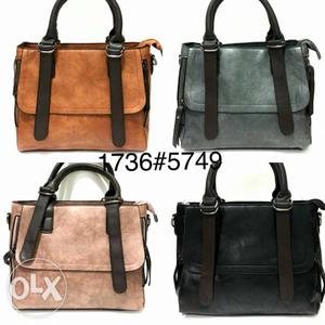 Brown And Black Leather Tote Bags 4 coluer per piece 