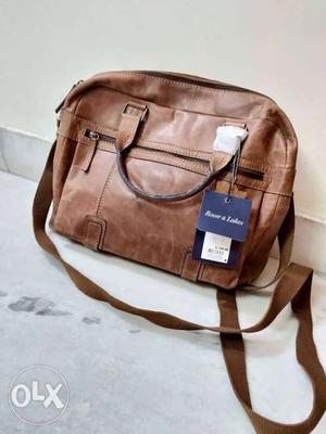 Brown Leather 2-way Crossbody Bag