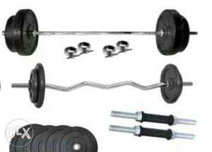 Fitzone gym set 55 kg 5ft straight rod,3ft curl