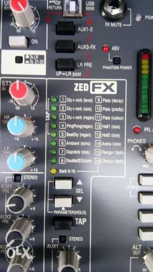 Gray And Blue ZED FX Electronic Device
